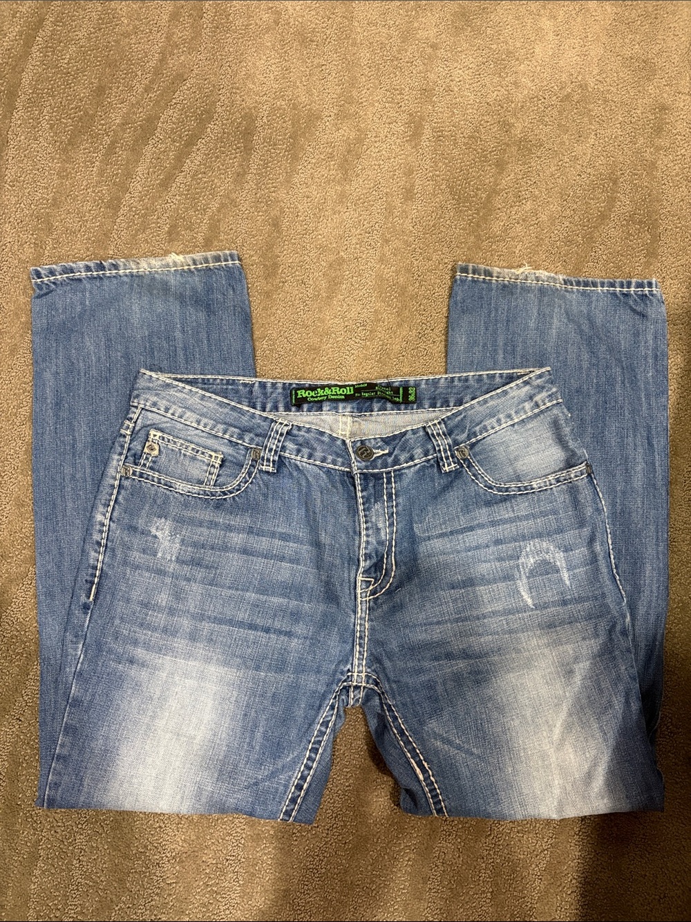 Men's rock & Roll Light Blue Washed Jeans